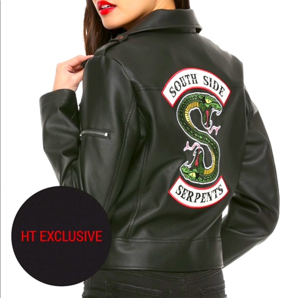 Hot Topic Riverdale South Side Serpents Leather Jakcet Junior